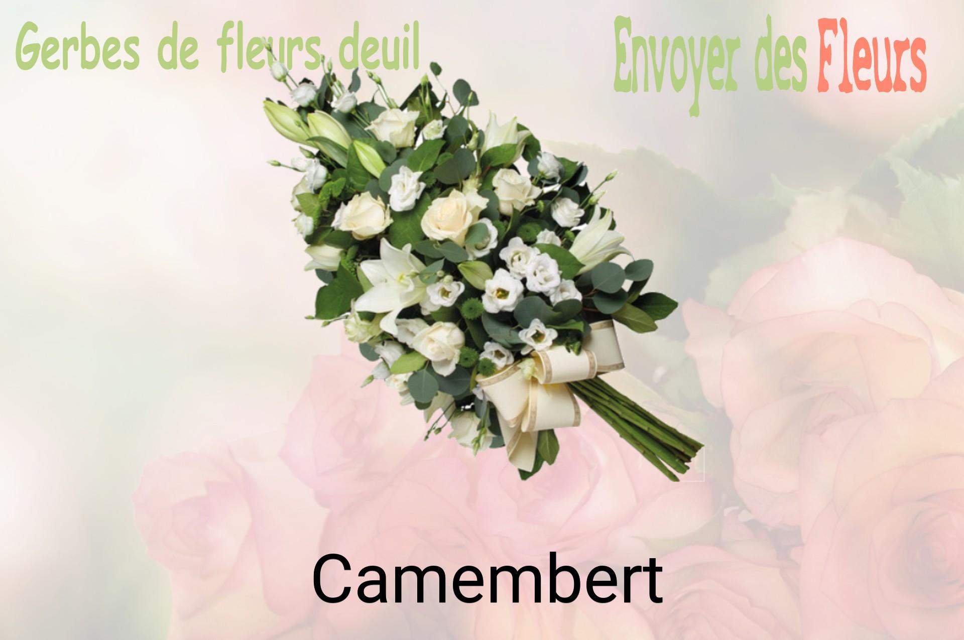 Gerbe de fleurs de deuil livrée à Camembert